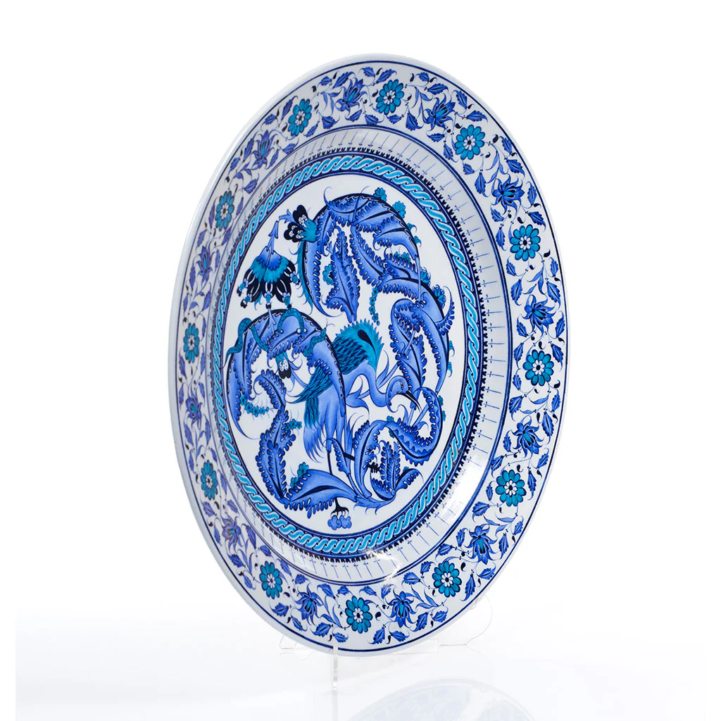 Iznik Plate - Stork & Flowers - MAK Museum Vienna Reproduction - Handmade Art - Image 3